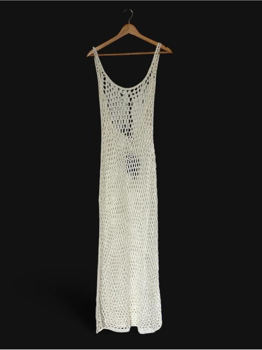Meshki Cream Open-Knit Maxi Swim Cover-Up